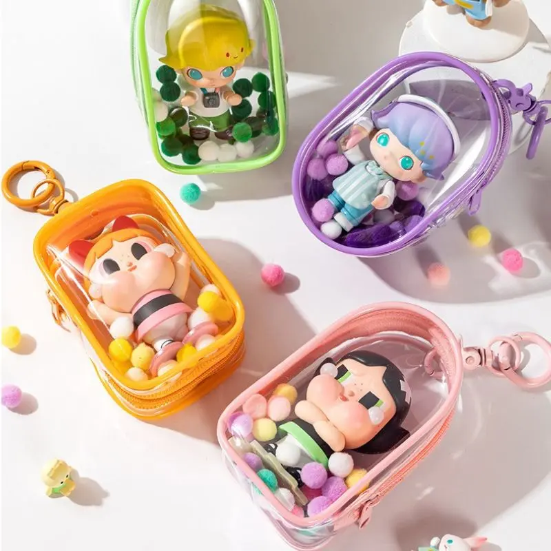 Jewelry Organizer Pouch Transparent Storage Box Mystery Box Keychain Bag Thickened Cute Doll Bag Display Organization Case