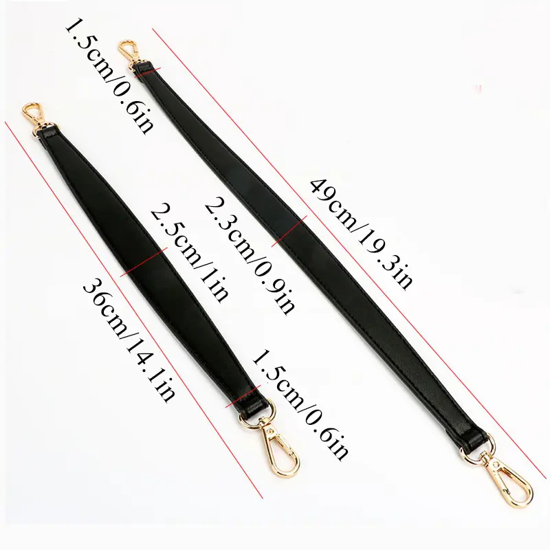 100% Genuine Leather Bag Strap handles for women's bags Golden Buckle Replacement Bag Belt Short Shoulder Belt bag accessories