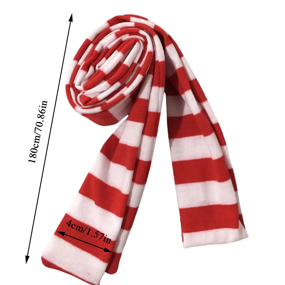 Y2K Punk Harajuku Style Black And White Striped Scarf Street Slim Narrow Scarves Choker 180cm Stripe Decorative Neckerchief