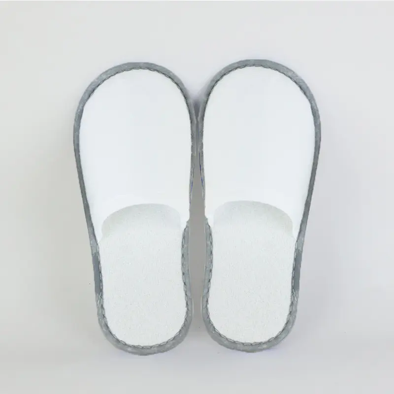 1 Pair Disposable High Quality Closed Toe Non-slip Hotel Slippers White Disposable Hotel Bathroom Slippers Unisex Spa Slippers