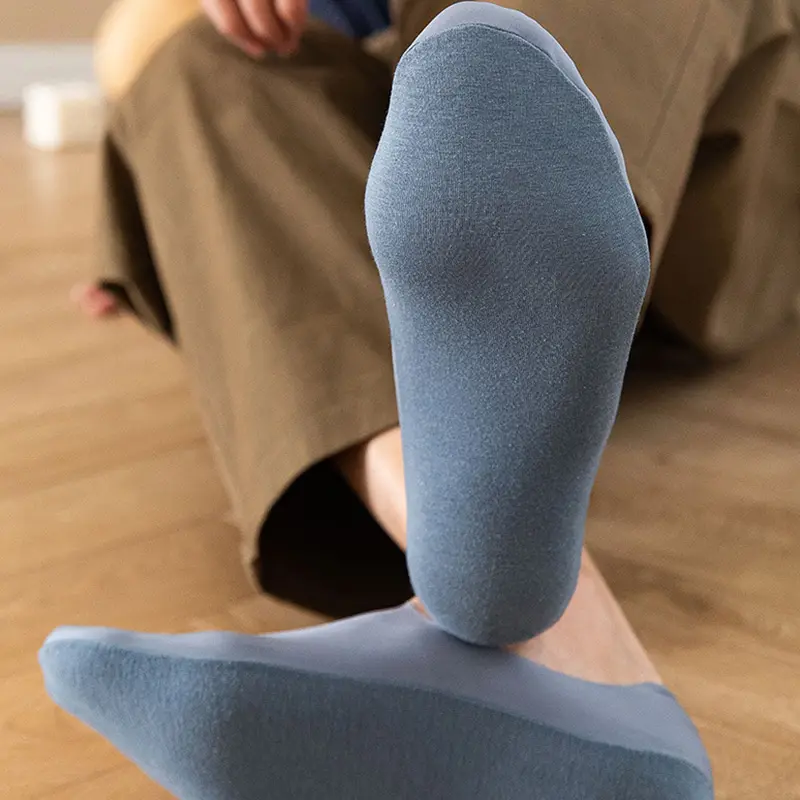 Ice Silk Socks Male Socks Hosiery Invisible Socks Boat Socks Non-slip Summer No Trace Breathable Classic Men's Socks 2023
