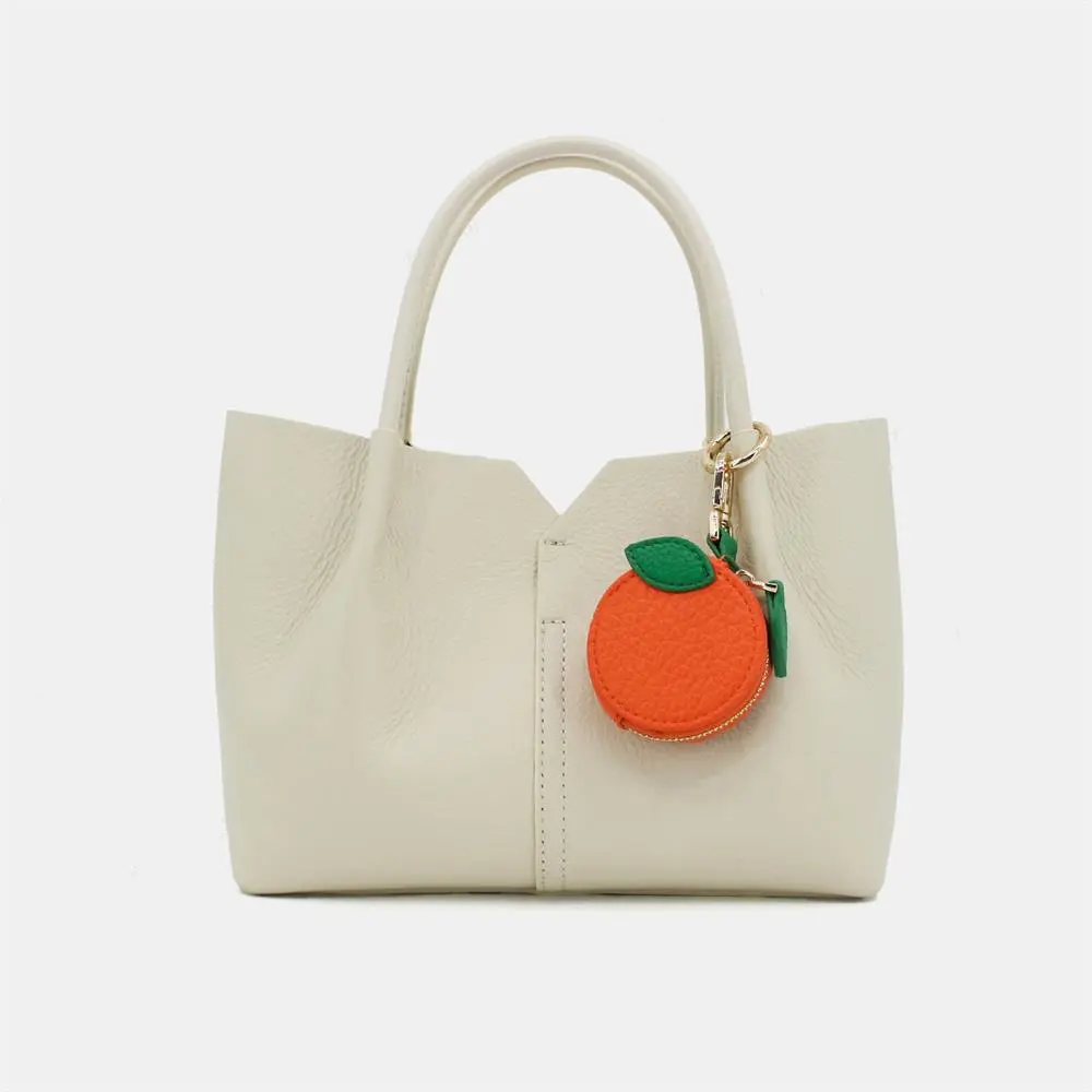 Red Apple Fruit Charm Coin Purse Cute Key Chain Mini Pouch Wallet Gift For Girl Women PU Leather Pendant Zipper Keychain