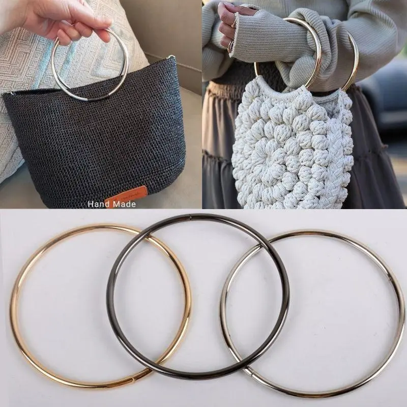 1PC O-ring Bag Handle Metal Strap Replacement DIY Handbags Bags Purse Handmade Bag Accessories Round Purse Sewing Frame