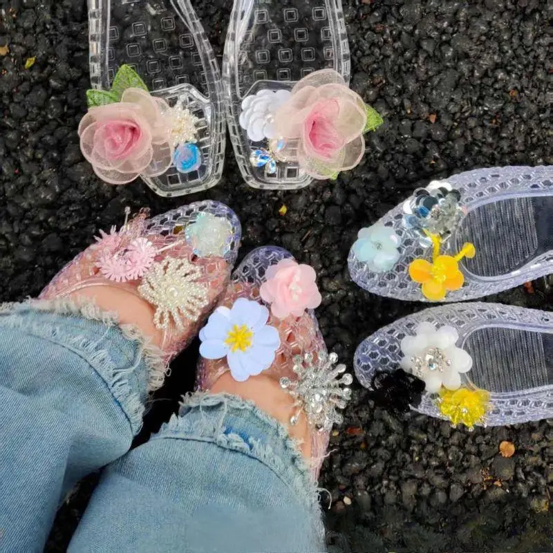 Korean Crystal Shoe Decorations Transparent Tassel Shoe Buckles Unique Design DIY Crystal Fringe Shoe Buckles For Shoes