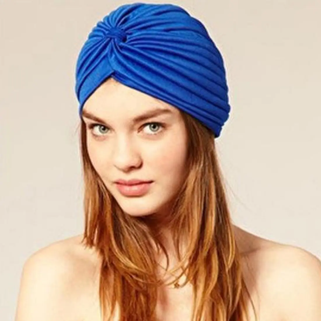 Elastic Muslim Bandanas for Women Turban Solid Color Headband Indian Hats Polyester Headbands Girls Head Scarf Hair Accessories