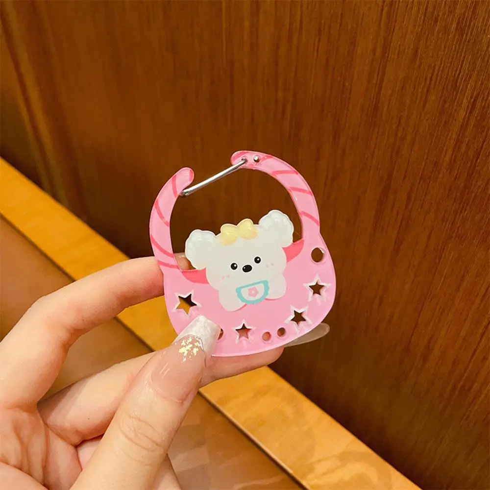 Cute Illustration Carabiner Creative Cute Big Arylic Keychain For Women Decoration Backpack Pendant Keyrings Young Girls Jewelry