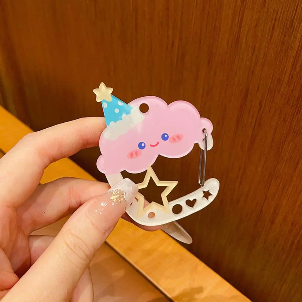 Cute Illustration Carabiner Creative Cute Big Arylic Keychain For Women Decoration Backpack Pendant Keyrings Young Girls Jewelry
