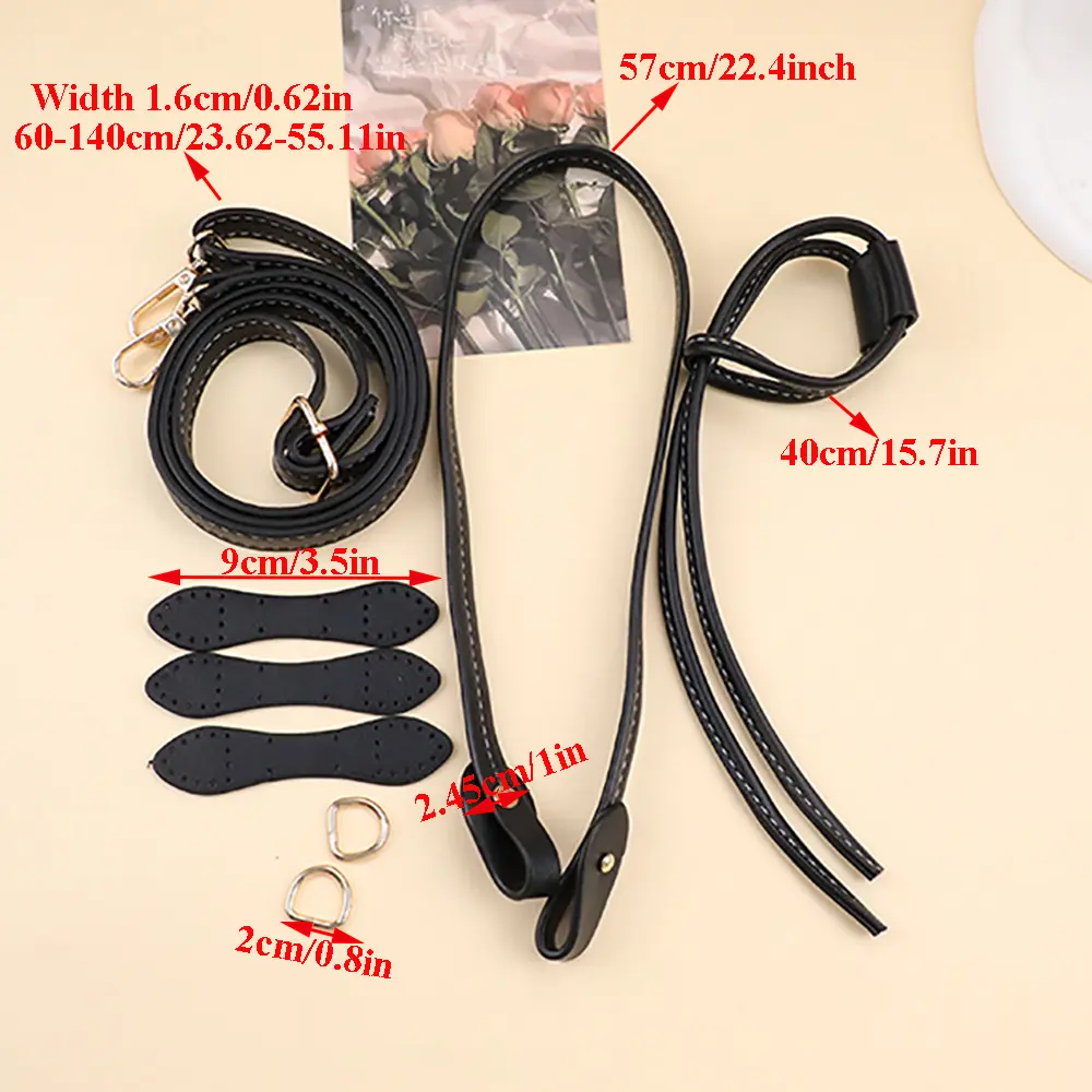 1Set DIY Handmade Handbag Shoulder Strap Drawstring Woven Bag Set Bucket Bag Leather With Bag Belt Bag For Backpack Parts