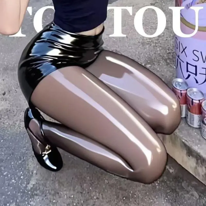 Ultra-thin Sexy Smooth Horse Oil Socks Shiny Glossy Pantyhoseanti-Hook Gloss Pantyhose High Waist Aurora Stockings Long Socks
