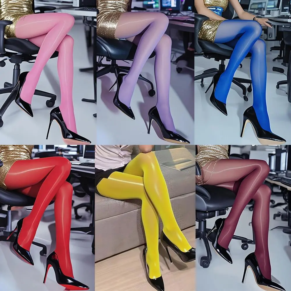 1 Pair Glossy Black Pantyhose Smooth Shiny Women's Leggings Aurora Socks Horse Oil Socks For Fashionable Footwear Pantyhose
