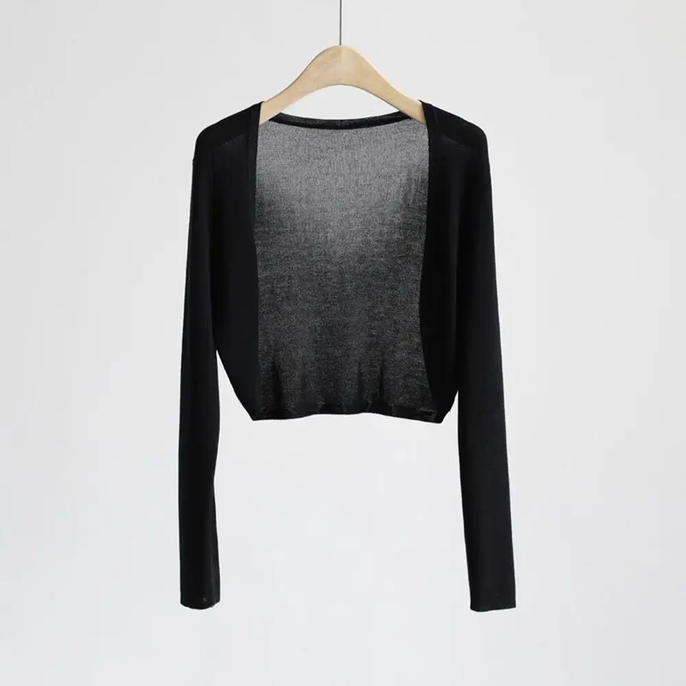 Ice Silk Sun Protection Cover Ups Women Long Sleeve Knitted Shawl Thin Summer Relax Cardigan Cape Outerwear Shirt Loose Freesize