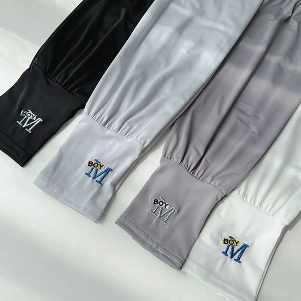 1 Pair Summer Ice Silk Sleeves For Men Breathable Outdoor UV Protection Cycling Driving Sleeve Arm Sun Screen Protection Sleeves