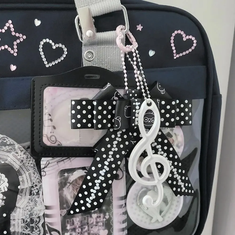 5pcs Korean Ins Music Note Keychain Colorful Reflective Pendants Backpack Key Chain Waterproof Keyring For Bag 10CM Keyring