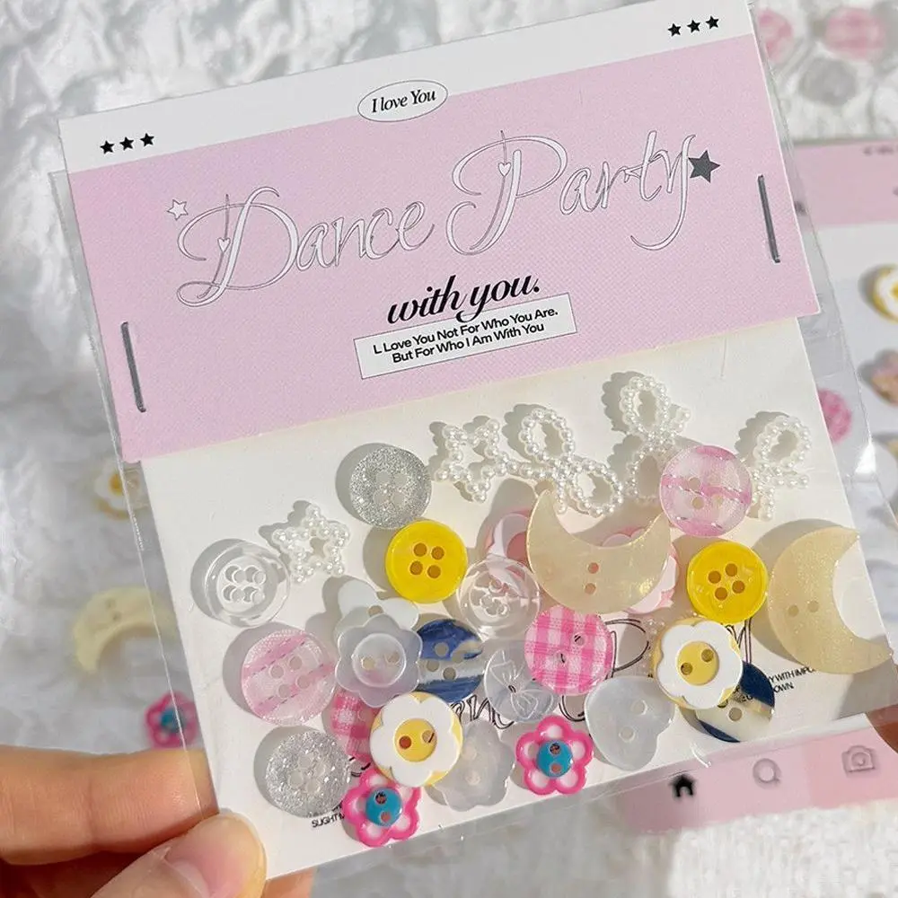 10pcs Cute Pink Randomly Button Acrylic Mixed Color 2/4-hole Sewing Exquisite DIY Handmade Accessories Decorative Materials