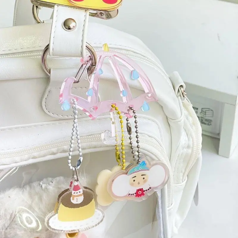 DIY Acrylic Carabiner Umbrella snack Shape Pendant Mobile Phone Hollow Buckle Keychain Bag Charms Backpack Hanging Accessories