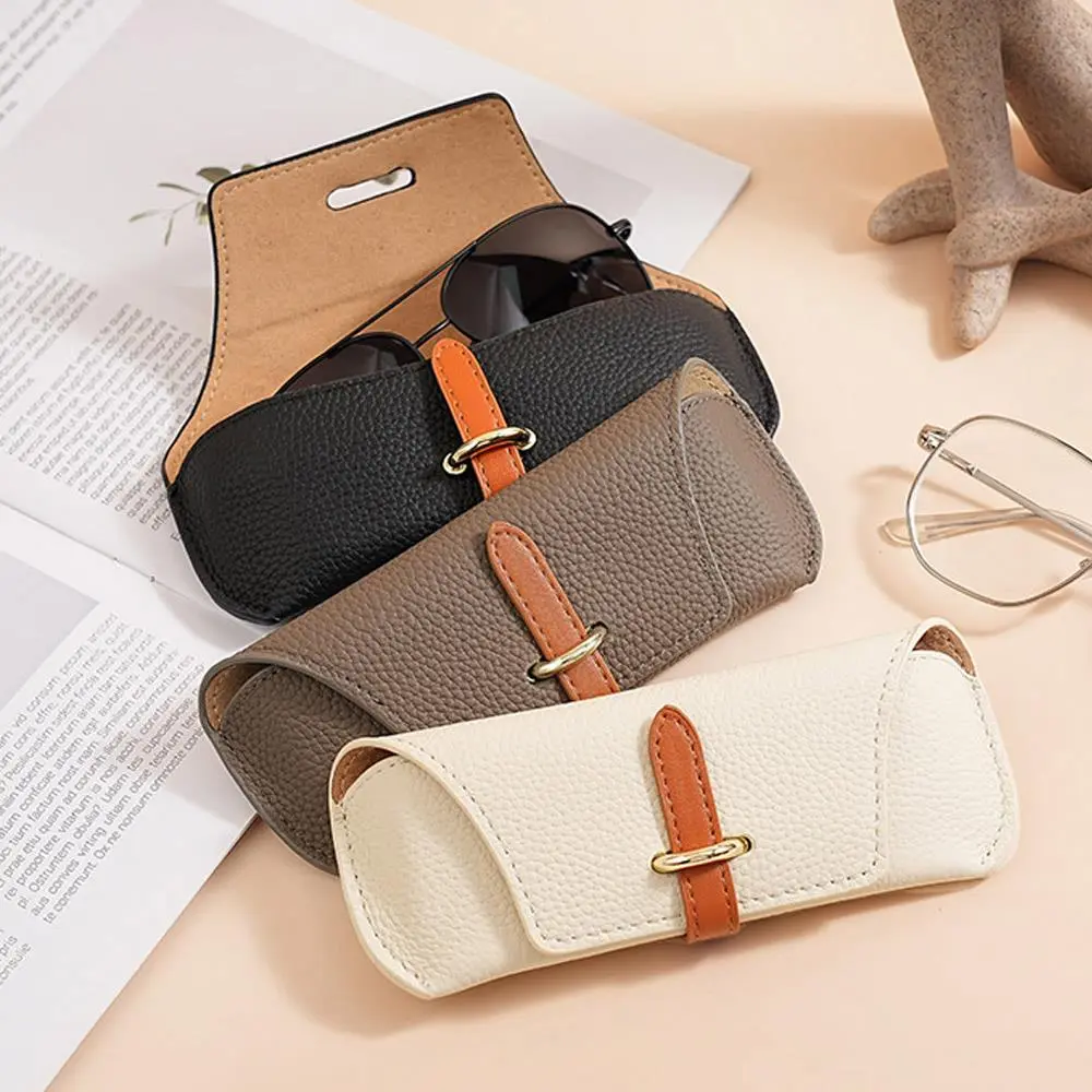 Fashion Genuine Leather Reading Glasses Bag Eyewear Storage Lightweight Sunglasses Bag Eyewear Protector Glasses Case Women