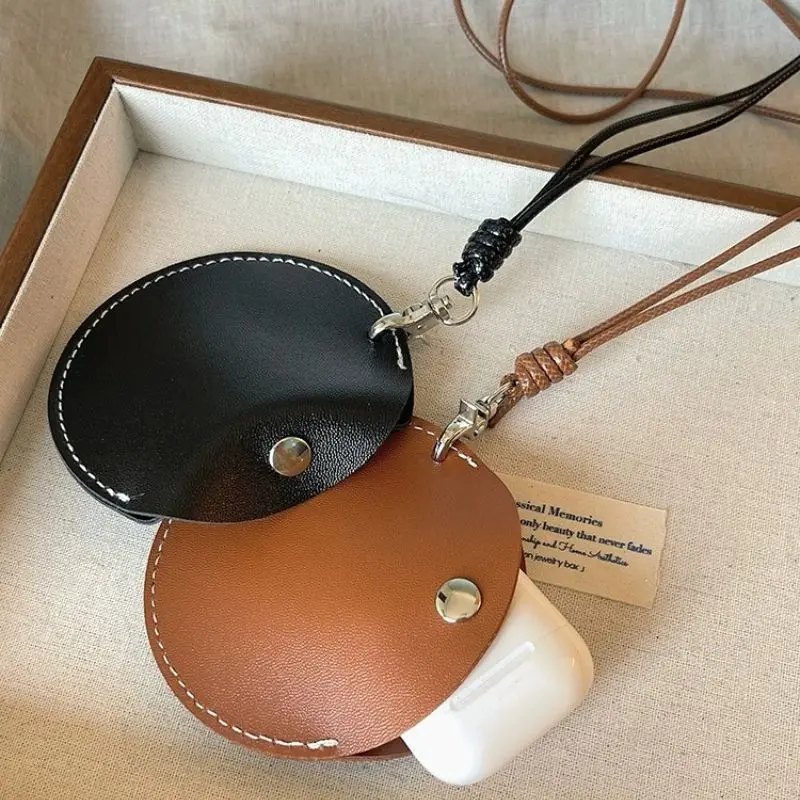 Hanging Neck Pouch Durable Headphone Storage Bag For Outdoor Biking Small Leather Bag Pendant Handy Small Object Storage Bag