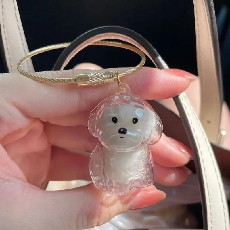 Pet Hair Keepsake Box Memorial Bottle For Dog Fur Storage Container For DIY Decoration Gift For Pet Lovers Home Display Keychain