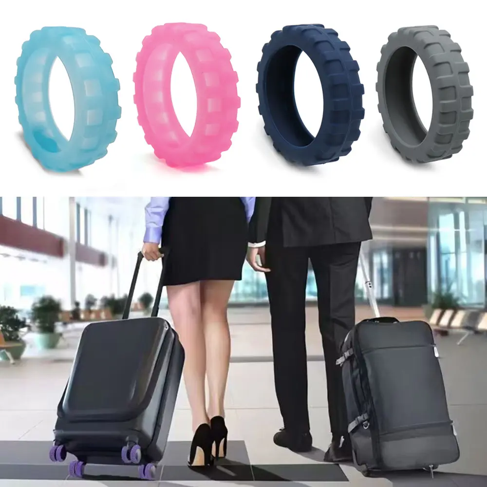 8/4PCS Luggage Wheels Protector Silicone Wheels Caster Shoes Travel Luggage Suitcase Reduce Noise Wheels Guard Cover Accessories