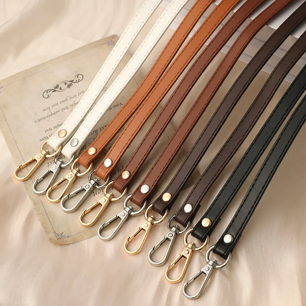 128cm PU Leather Bag Strap Long Adjustable Crossbody Strap Bag Belt Replacement Belt Shoulder Strap 1.2cm Wide Bags Handles