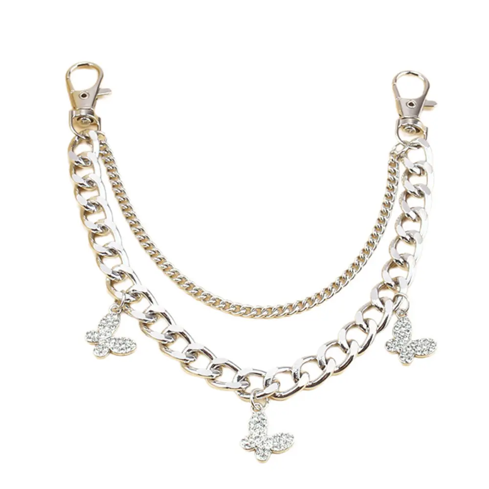 Y2k Metal Chain Strap For Bags Multi-layer Decorative Chain Exquisite Halloween DIY Purse Chain Replacement Bag Accessories