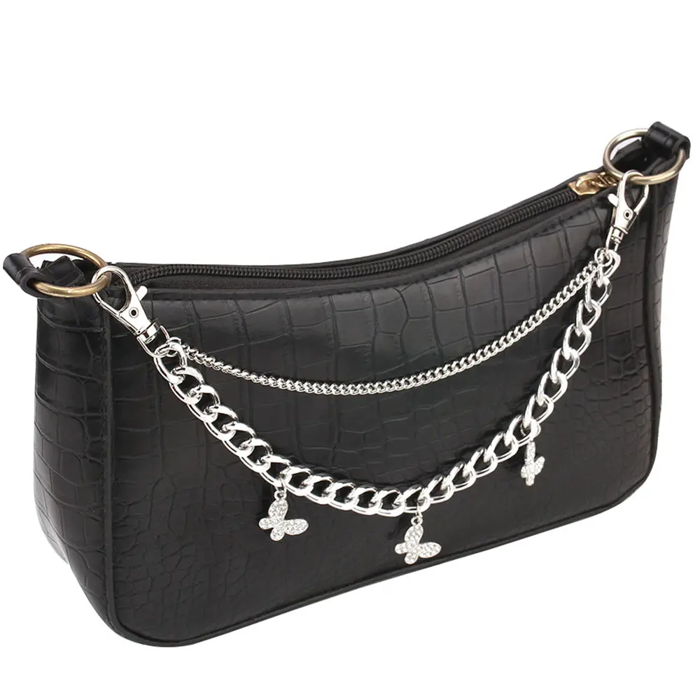 Y2k Metal Chain Strap For Bags Multi-layer Decorative Chain Exquisite Halloween DIY Purse Chain Replacement Bag Accessories
