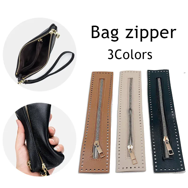 27CM Practical Replaceable Zipper DIY Sewing Leather Zipper Useful For Crochet Bag Handbag Hardware Solid Color Stitch Zipper