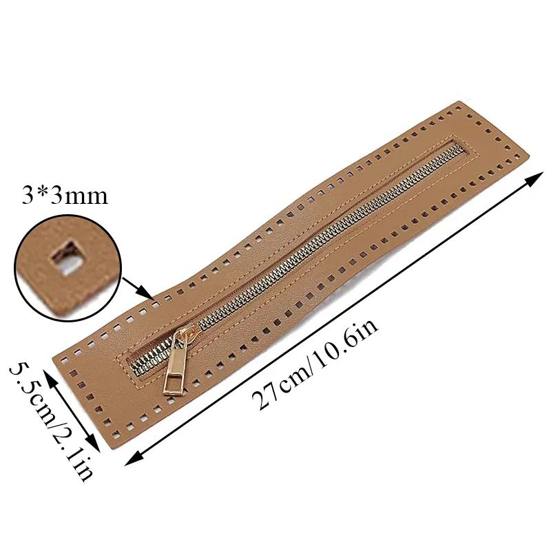 27CM Practical Replaceable Zipper DIY Sewing Leather Zipper Useful For Crochet Bag Handbag Hardware Solid Color Stitch Zipper