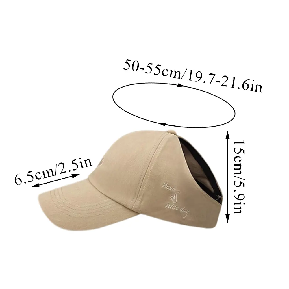 2024 Children Girls Ponytail Baseball Caps Sun Hats Baseball Caps Adjustable Solid Color Love Heart Designs Peaked Caps Hat