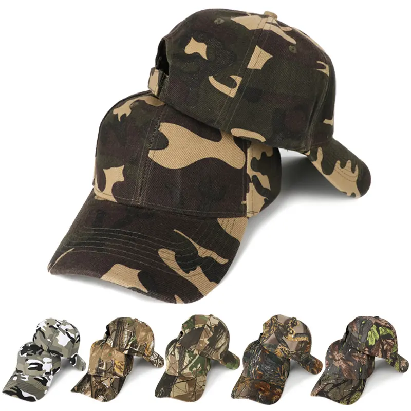 Unisex Camo Baseball Cap Camouflage Hat Adjustable Outdoor Sunscreen Quick-Drying Cap UV Protection Camping Hunting Hat