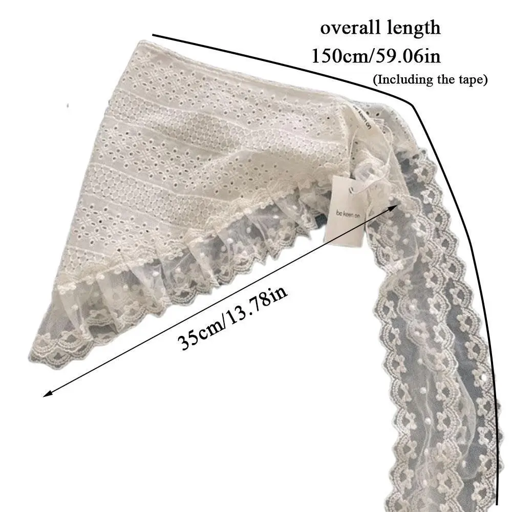 Retro Lace Triangle Headscarf Hollow Embroidered Floral Neck Scarf Crochet Hair Scarf Bandanas Lace Mini Skirts Streetwear