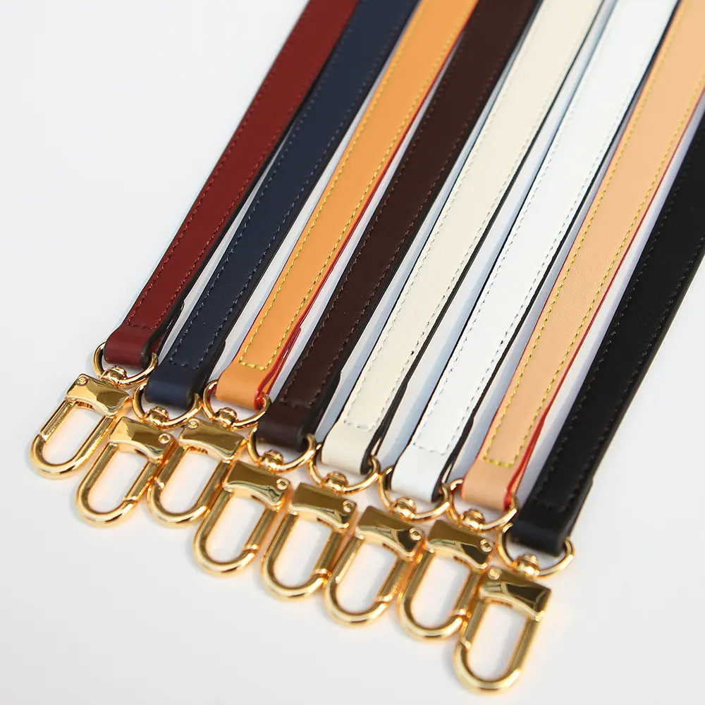 56cm Leather Bag Strap Handles Golden Buckle Replacement Bag Belt Short Shoulder Belt Bag Accessories Armpit Bag Hand Bag Belt