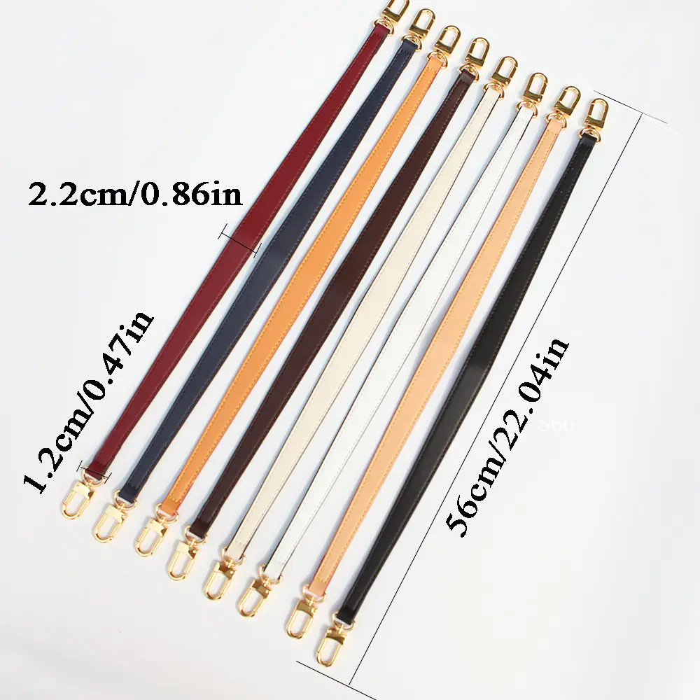 56cm Leather Bag Strap Handles Golden Buckle Replacement Bag Belt Short Shoulder Belt Bag Accessories Armpit Bag Hand Bag Belt