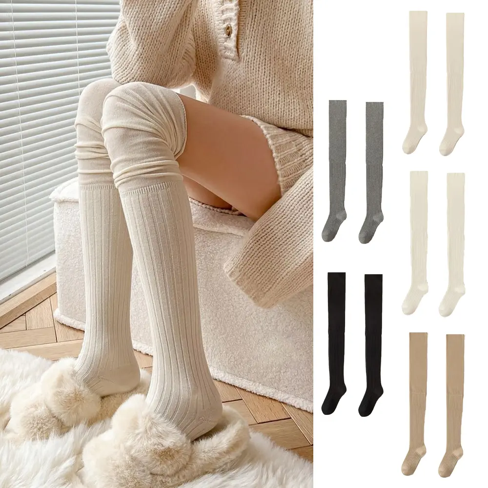 Black White Stockings Women Girls Thigh High Long Socks JK Japanese Leggings Summer Thin Loose Costumes Sweet Ballet Hosiery
