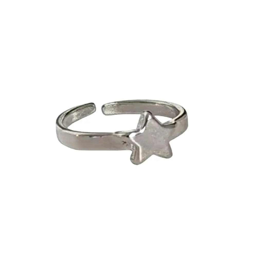 Subculture Cute Angel Wing Ring INS Star Opening Adjustable Rings Unisex Punk Gothic Jewelry Accessories Y2K White Wing Rings