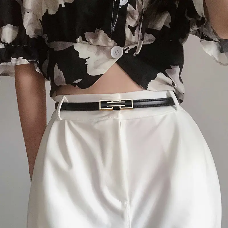 luxury designer Belts for women Thin Gold Buckle PU Leather Waist Belt for Lady Pants Dress Waistband Fashion waist chain