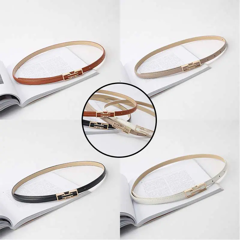 luxury designer Belts for women Thin Gold Buckle PU Leather Waist Belt for Lady Pants Dress Waistband Fashion waist chain
