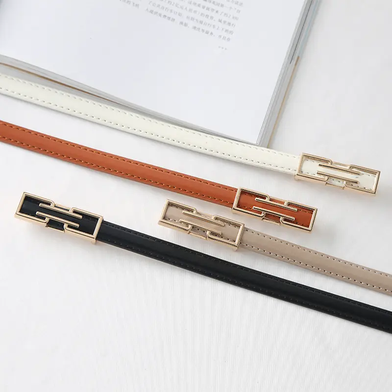 luxury designer Belts for women Thin Gold Buckle PU Leather Waist Belt for Lady Pants Dress Waistband Fashion waist chain
