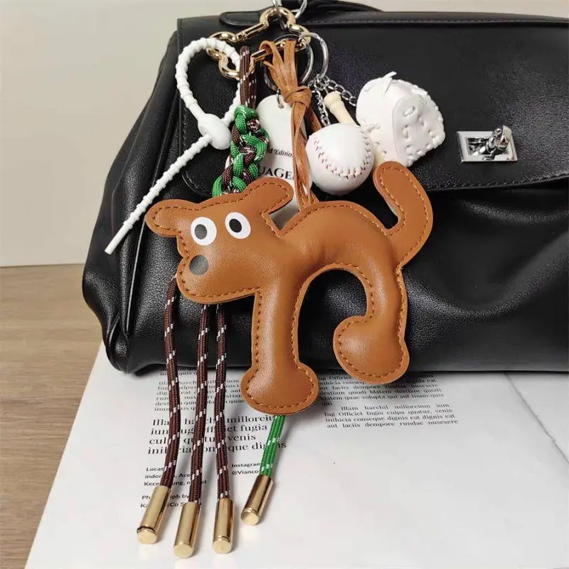 Premium Sausage Cute Dog Cat PU Leather Pendant Suitable For Mobile Phone Bag Pendant Accessories Keychain Couple Pendant