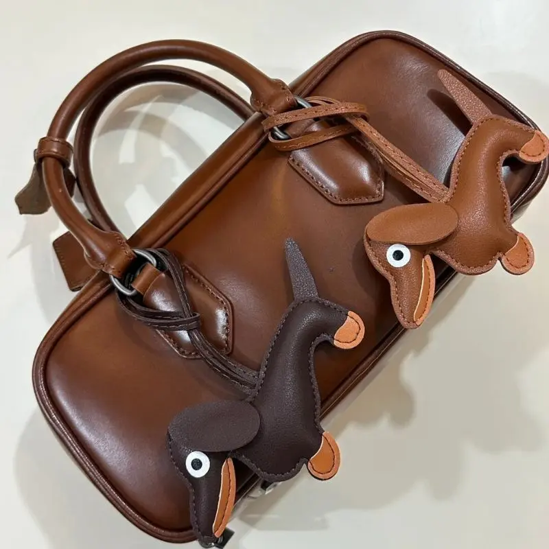Premium Sausage Cute Dog Cat PU Leather Pendant Suitable For Mobile Phone Bag Pendant Accessories Keychain Couple Pendant