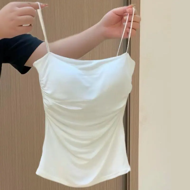 Sexy Sleeveless Tank Tops Women Casual Vest Crop Camisole Seamless Sports Underwear With Chest Pads Summer Female Bra Lingerie