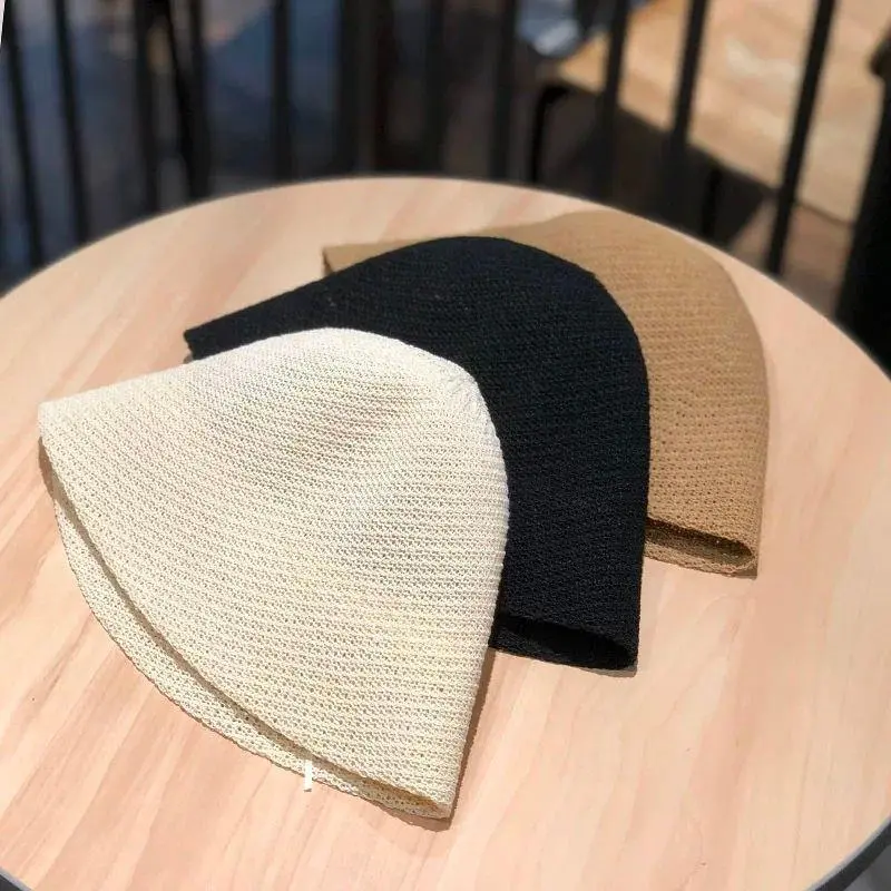 Women Bucket Hat Summer Hollow Out Thin Breathable Sun Hat Female Beach Panama Cap Fold Outdoor Japanese Lesure Fishierman Cap
