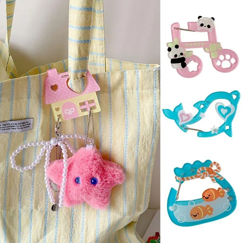 Acrylic Mountaineering Buckle Backpack Decoration Pendant Buckle Student Bag Doll Charm Buckle Cute Keychain Decoration Buckle