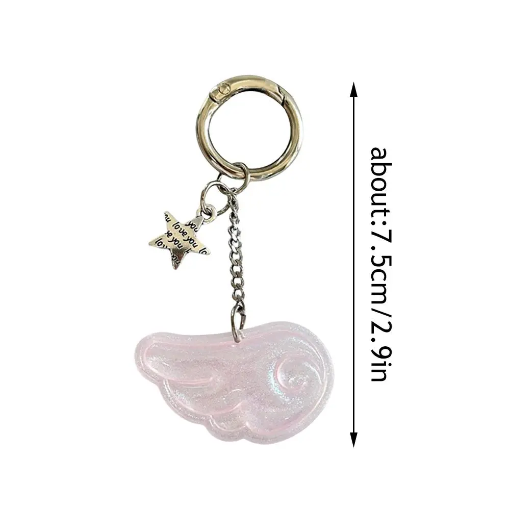 New Y2K Japanese Star Wing Keychain Bag Pendant For Anime Lovers Backpack Decoration Accessories Colorful Wing Car Keyring