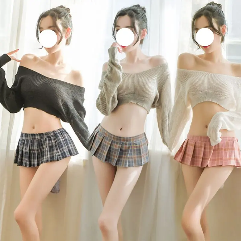 Sexy Low Rise A-line Short Jk Skirts Ultrashort Jk Skirts Plaid Cosplay Costume Skirt Japanese Style Schoolgirl Pleated Skirts