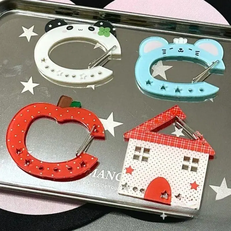 Cute Cartoon Illustration Trinkets Keychain Bag Charms Acrylic Pendant Decoration Carabiner Backpack Pendant Handbook Decor