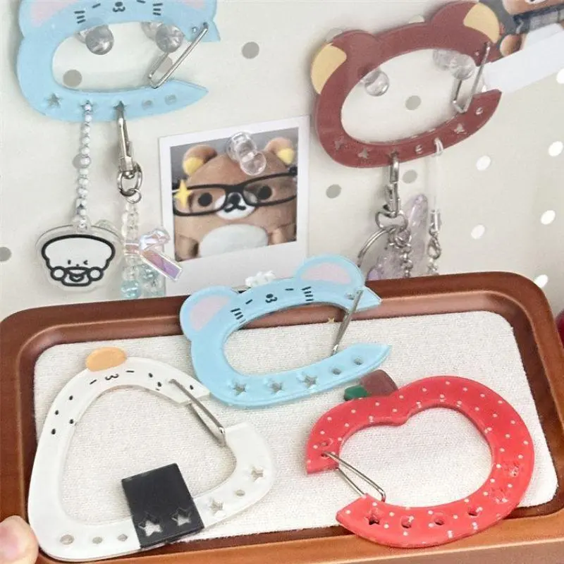 Cute Cartoon Illustration Trinkets Keychain Bag Charms Acrylic Pendant Decoration Carabiner Backpack Pendant Handbook Decor