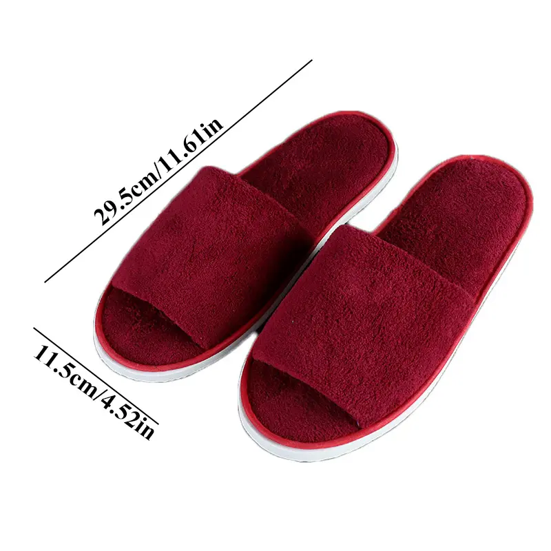 Winter Fur Slippers Soft Coral Fleece Open Toe Flip Flops Slippers Thicken Warm Plush Shoes Indoor Slippers For Bedroom Slides