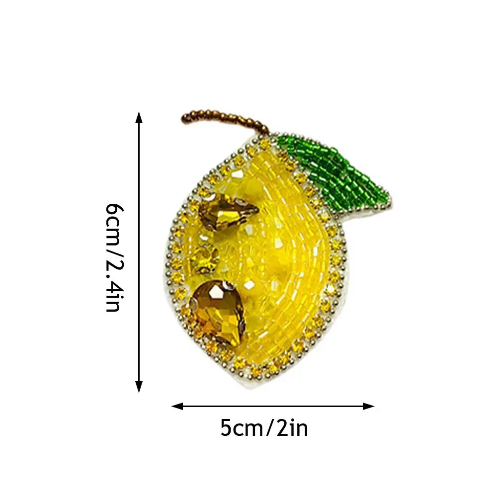 Handmade Beads Patches Lemon Guava Watermelon Avocado Fruit Sequins Rhinestone Beaded Appliques Patches DIY Clothing Accessories