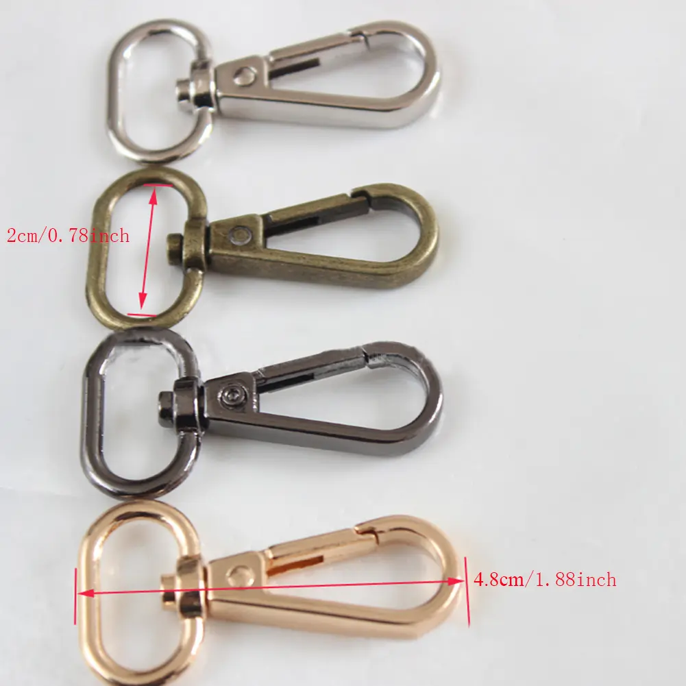 5pcs Metal Bags Strap Buckles Swivel Lobster Clasp Collar Carabiner Snap Hook DIY KeyChain Bag Part Accessories 1/1.3/1.6/2cm